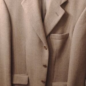 S. Cohen Montreal sport coat 100% wool with a warm tan textured weave, tailored